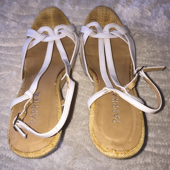 Paprika Shoes Paprika White Wedge Sandals 65 Poshmark